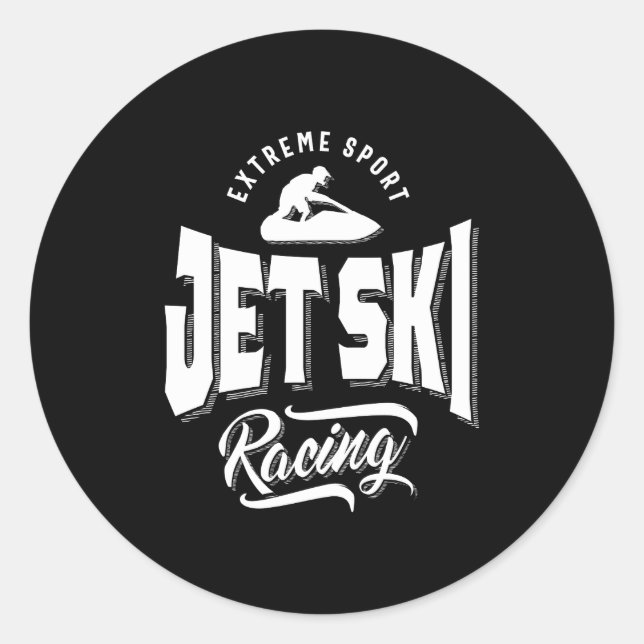 Sticker Rond Jet Ski Rider Watersport Watercraft T-Shirt (Devant)