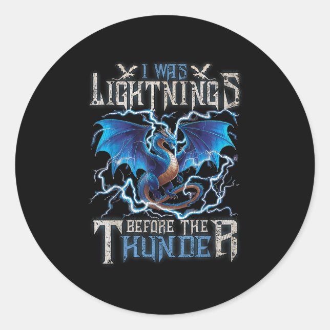 Sticker Rond J'Étais La Lumière Devant Le Dragon D'Imaginaire D (Devant)