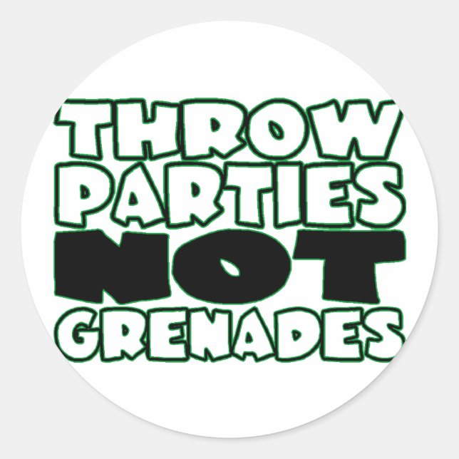 Sticker Rond Jeter Des Parties Non Des Grenades (Devant)