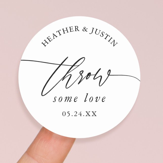 Sticker Rond Jeter Un Peu D'Amour Mariage Confetti Favor (Créateur téléchargé)
