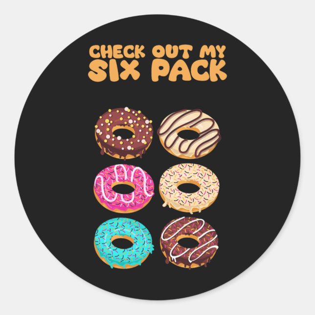 Sticker Rond Jetez Un Coup D'Oeil À Mon Six Pack Force Gym Funn (Devant)