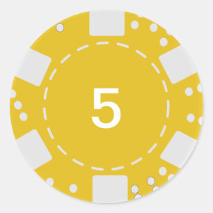 Sticker Rond Jeton de poker jaune