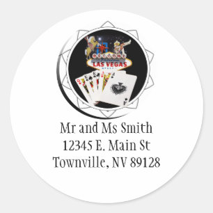 Sticker Rond Jeton de poker noir de bienvenue