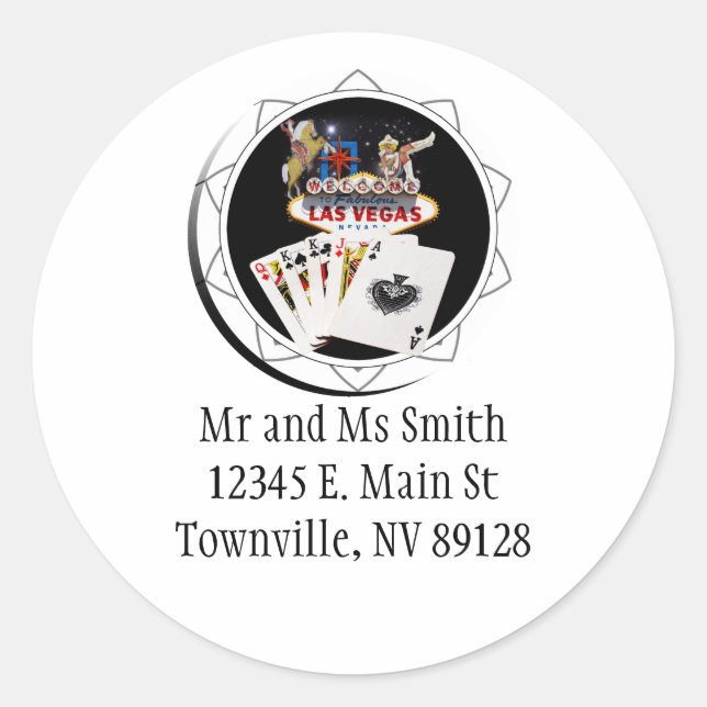 Sticker Rond Jeton de poker noir de bienvenue (Devant)