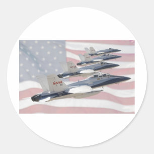 Sticker Rond Jets patriotiques