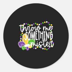 Sticker Rond Jette quelque chose monsieur mardi gras perles nou