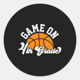 Sticker Rond Jeu Amusant Sur Le Basketball De 4E Année Premier