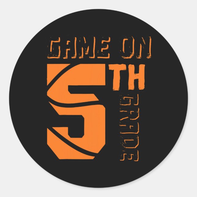 Sticker Rond Jeu Amusant Sur Le Basketball De 5E Année Premier  (Devant)