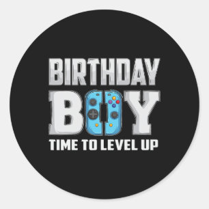 Sticker Rond Jeu d'Anniversaire Jeu d'Anniversaire Joueur 9