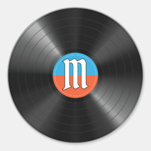 Sticker Rond Jeu d'argent de week-end Musique Disque Vinyle Rét