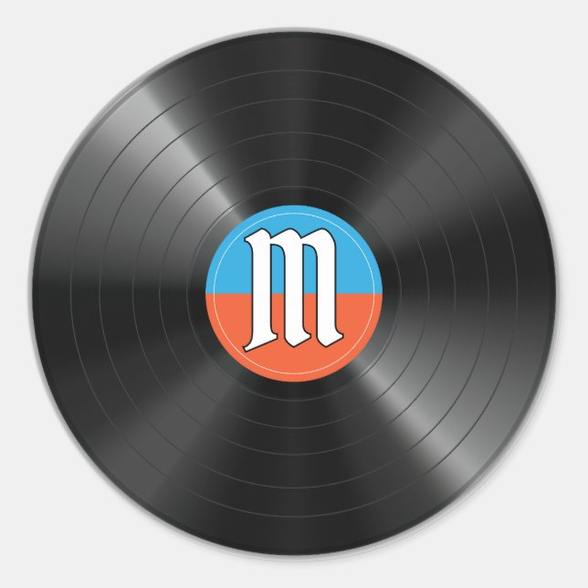 Sticker Rond Jeu d'argent de week-end Musique Disque Vinyle Rét (Devant)