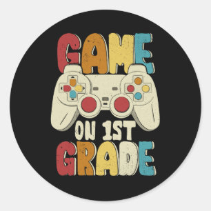 Sticker Rond Jeu De 1Ème Année Première Classe Vidéo Déverrouil