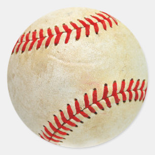 Sticker Rond Jeu de baseball sport de balle jouer sale vieux