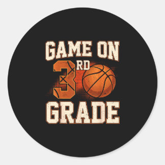 Sticker Rond Jeu de basketball en 3e année retour à l'école
