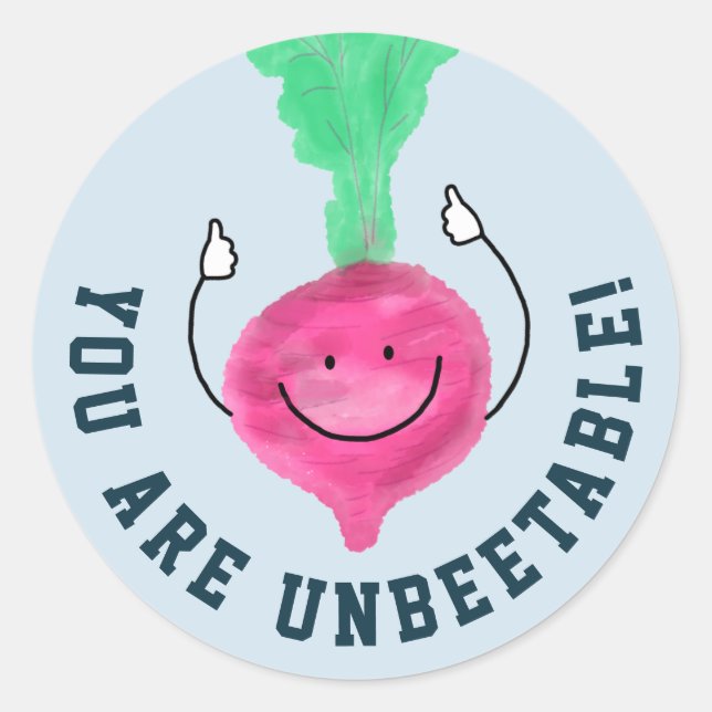 Sticker Rond Jeu de betterave positif - Incroyable (Devant)