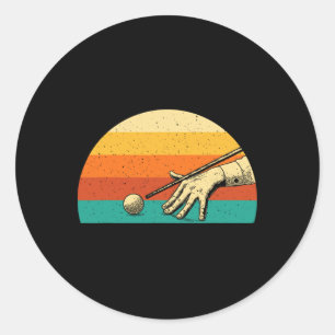 Sticker Rond Jeu De Billard Vintage Rétro - Joueur De Billard 8