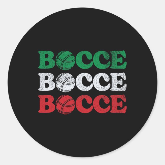 Sticker Rond Jeu de boule rétro de bowling sur gazon Enthousias (Devant)