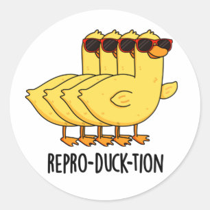 Sticker Rond Jeu de canard animal amusant pour répro-canard