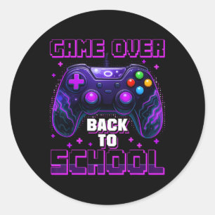 Sticker Rond Jeu De Contrôleur De Retour À L'École Premier Jour