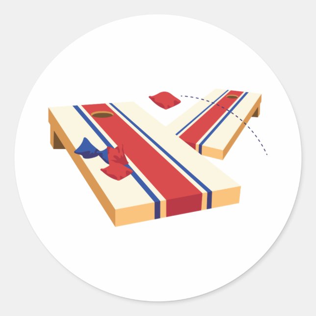 Sticker Rond Jeu de Cornhole (Devant)