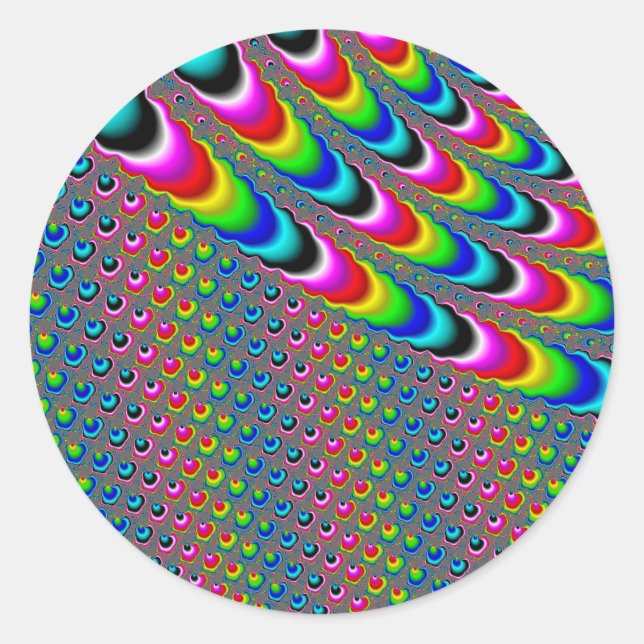 Sticker Rond Jeu de couleurs - Art fractal (Devant)