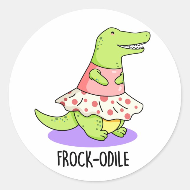 Sticker Rond Jeu de crocodile amusant de roche-odile (Devant)