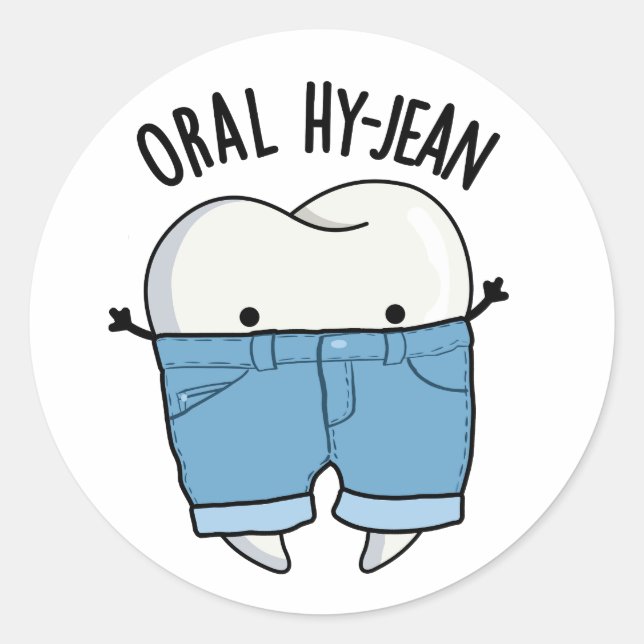 Sticker Rond Jeu de dents amusant Hy-jean Oral (Devant)