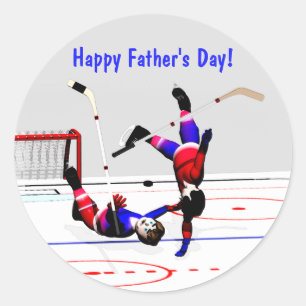 Sticker Rond Jeu de hockey fête des pères