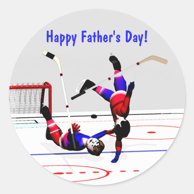 Sticker Rond Jeu de hockey fête des pères (Devant)