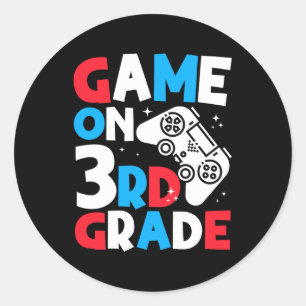 Sticker Rond Jeu De Jeu De Jeu De Jeu Retro De 3E Année Jeux Vi