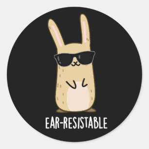 Sticker Rond Jeu de lapin lapin drôle résistant à l'oreille Jeu