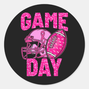 Sticker Rond Jeu de léopard Jour Pink American Football Tacker 