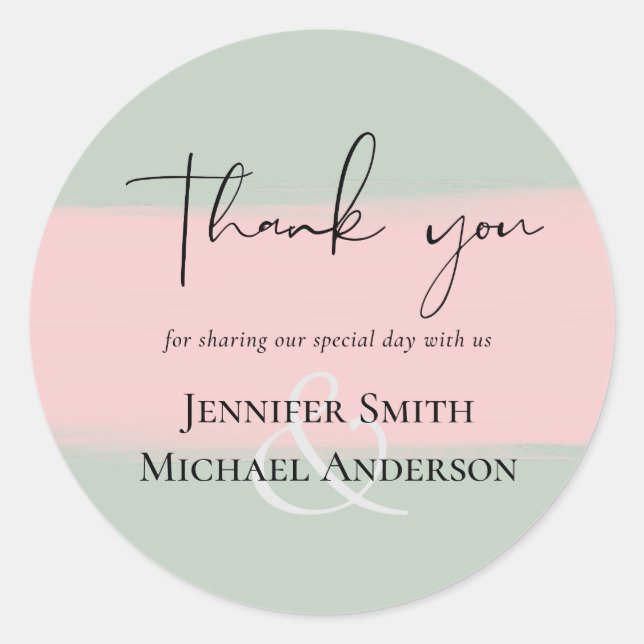 Sticker Rond Jeu de Mariages de script rose Abstrait de la tail (Devant)