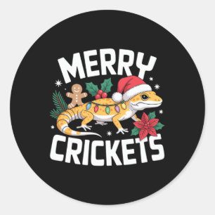 Sticker Rond Jeu de Noël Cute Leopard Gecko