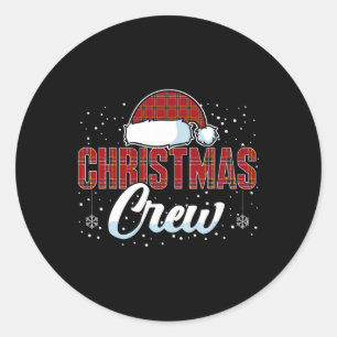 Sticker Rond Jeu de Noël Éclairage Famille Correspondant Pyjama