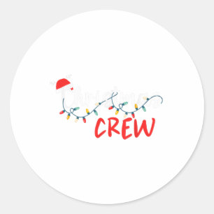 Sticker Rond Jeu de Noël Éclairage Famille Correspondant Pyjama