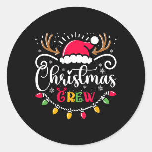 Sticker Rond Jeu de Noël Éclairage Famille Correspondant Pyjama