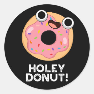 Sticker Rond Jeu de nourriture amusant Holey Donut