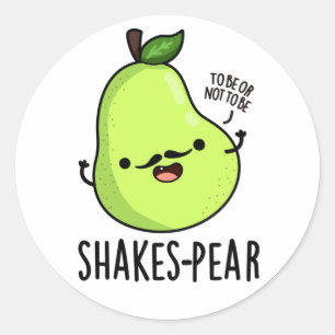 Sticker Rond Jeu de poire de tremblement Funny Pear Fruit Pun