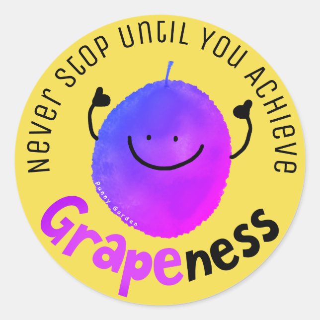 Sticker Rond Jeu de raisins positif - Obtenir la clarté (Devant)
