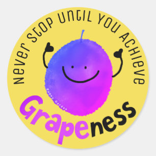 Sticker Rond Jeu de raisins positif - Obtenir la clarté