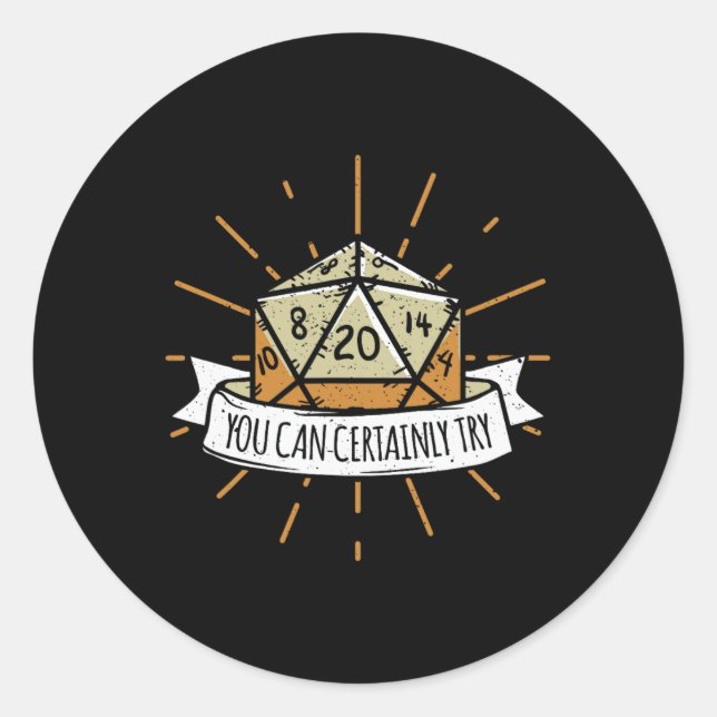 Sticker Rond Jeu de société nerd Dungeon que vous pouvez certai (Devant)