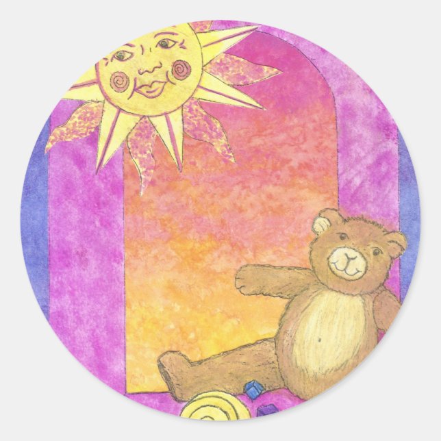 Sticker Rond Jeu de soleil Teddy Bear (Devant)