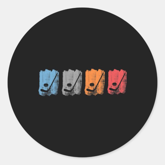 Sticker Rond Jeu de sport de hockey sur glace  (Devant)