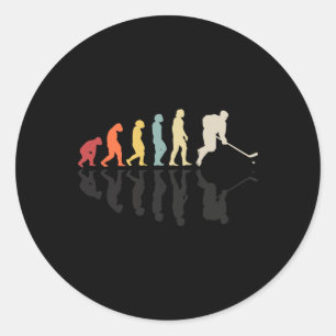 Sticker Rond Jeu de sport de joueur de hockey sur glace vintage