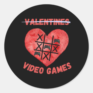 Sticker Rond Jeu de Tic Tac Toe pour la Saint-Valentin Vidéo dr