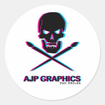 JEU D'ÉTIQUETTES 3D AJP GRAPHICICS SKULL