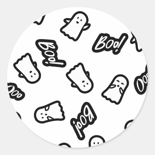 Sticker Rond Jeu d'Halloween Éffrayant Ghosts (Devant)