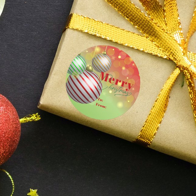 Sticker Rond Jeu d'or scintillant Festive Ornements Noël (Créateur téléchargé)