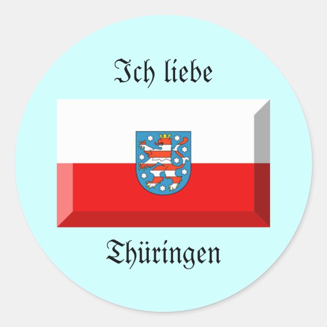 Sticker Rond Jeu Drapeau Thuringen (Devant)